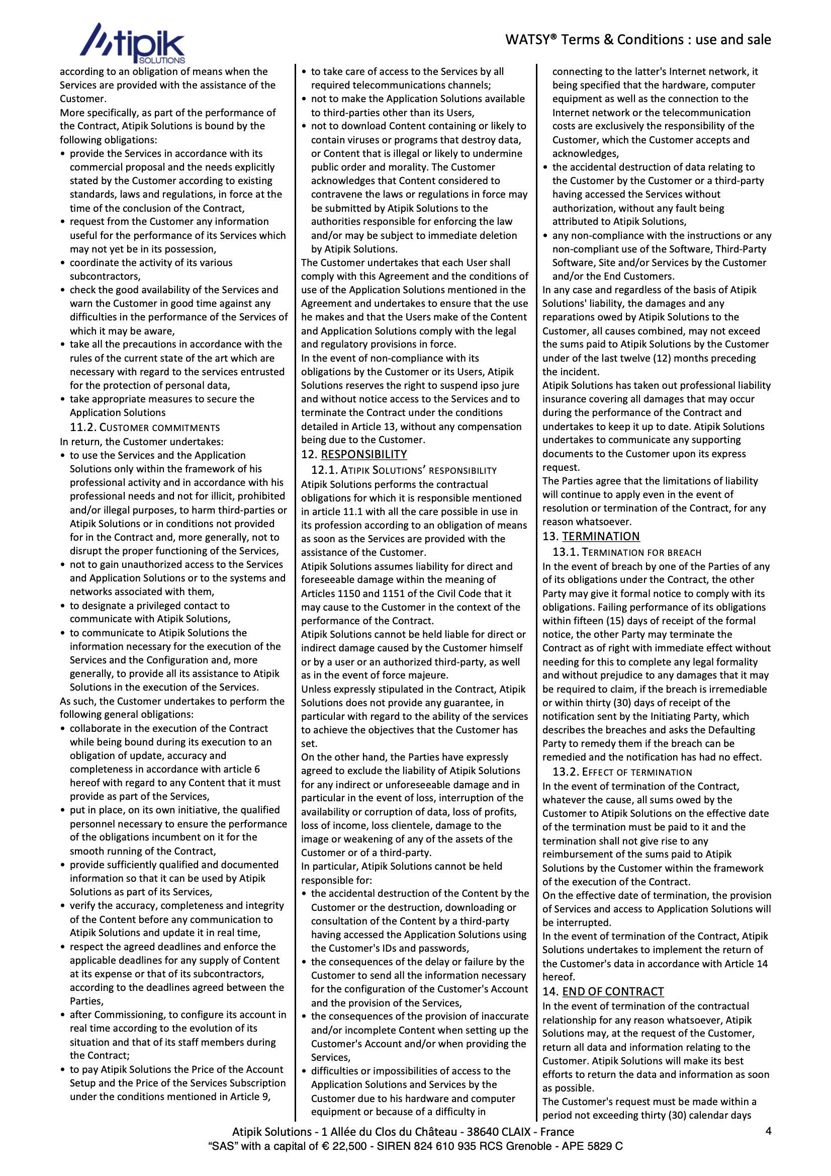 CGU CGV English Atipik Solutions